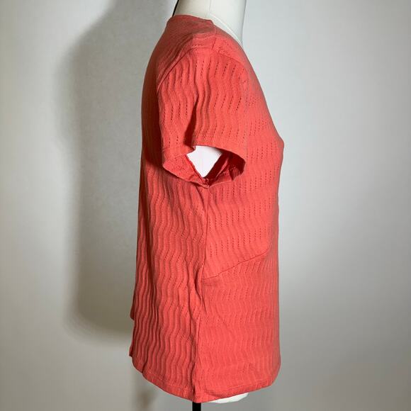 NWT Liz Claiborne‎ Coral Twist Front Cotton Textured Knit Blouse Womens Small S - Picture 3 of 9